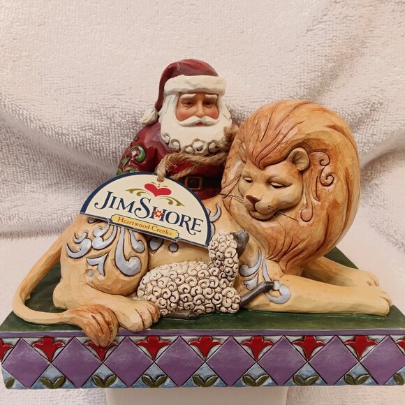 NIB JIM SHORE "PEACE" RESIN Classic Santa w/ Lion and Lamb - 4022920 - Picture 1 of 8